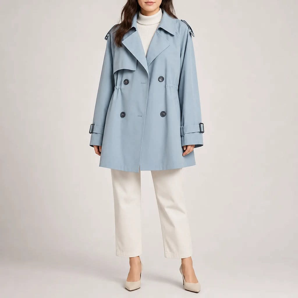 Women's Relaxed Fit Double Breasted Trench Coat | Amara_5