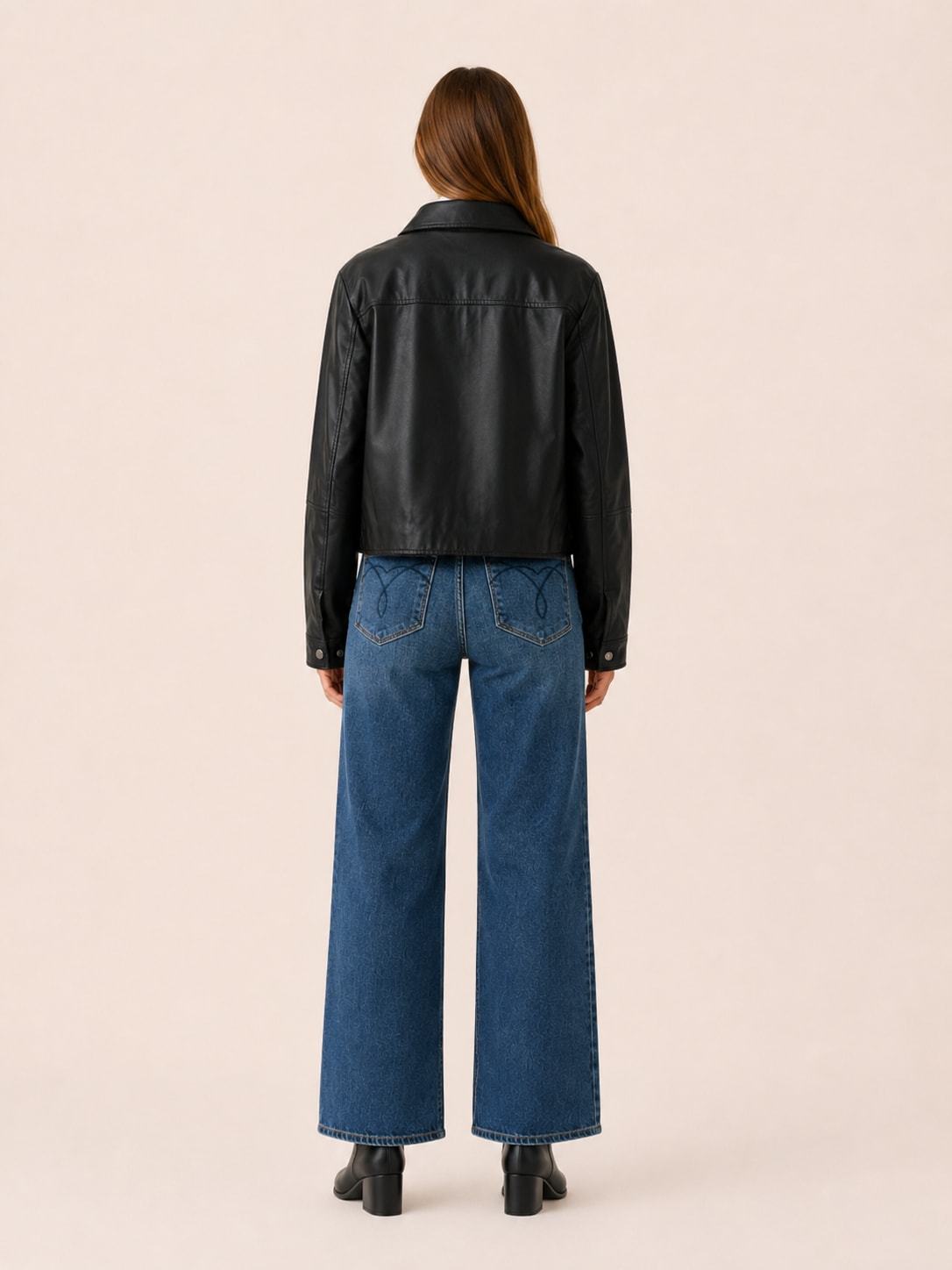 Women's Cropped Collared Jacket with Snap Front | Isabella Moore_2