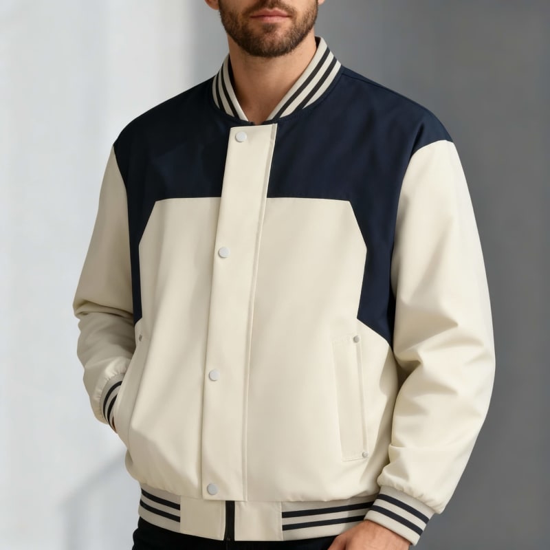 Men's Color Block Varsity Jacket | Brett_1
