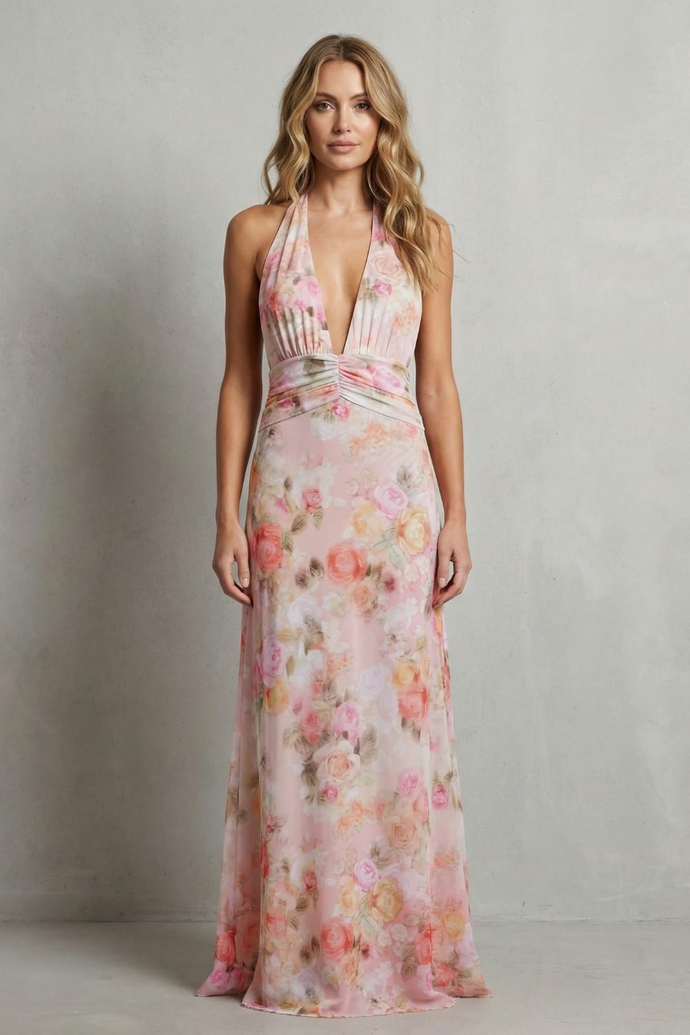 Women's Floral V-Neck Maxi Dress | Hildred_2