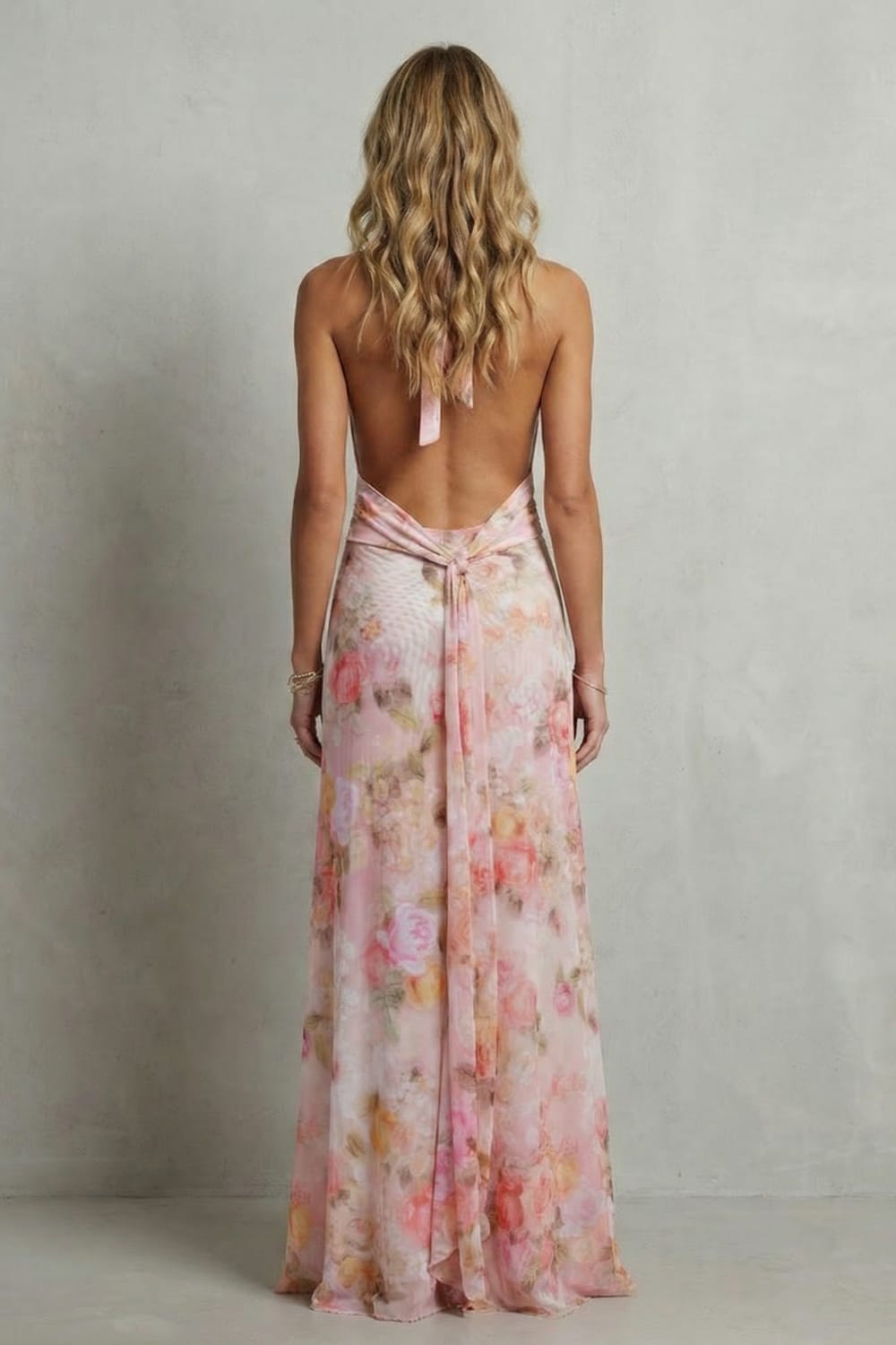 Women's Floral V-Neck Maxi Dress | Hildred_4