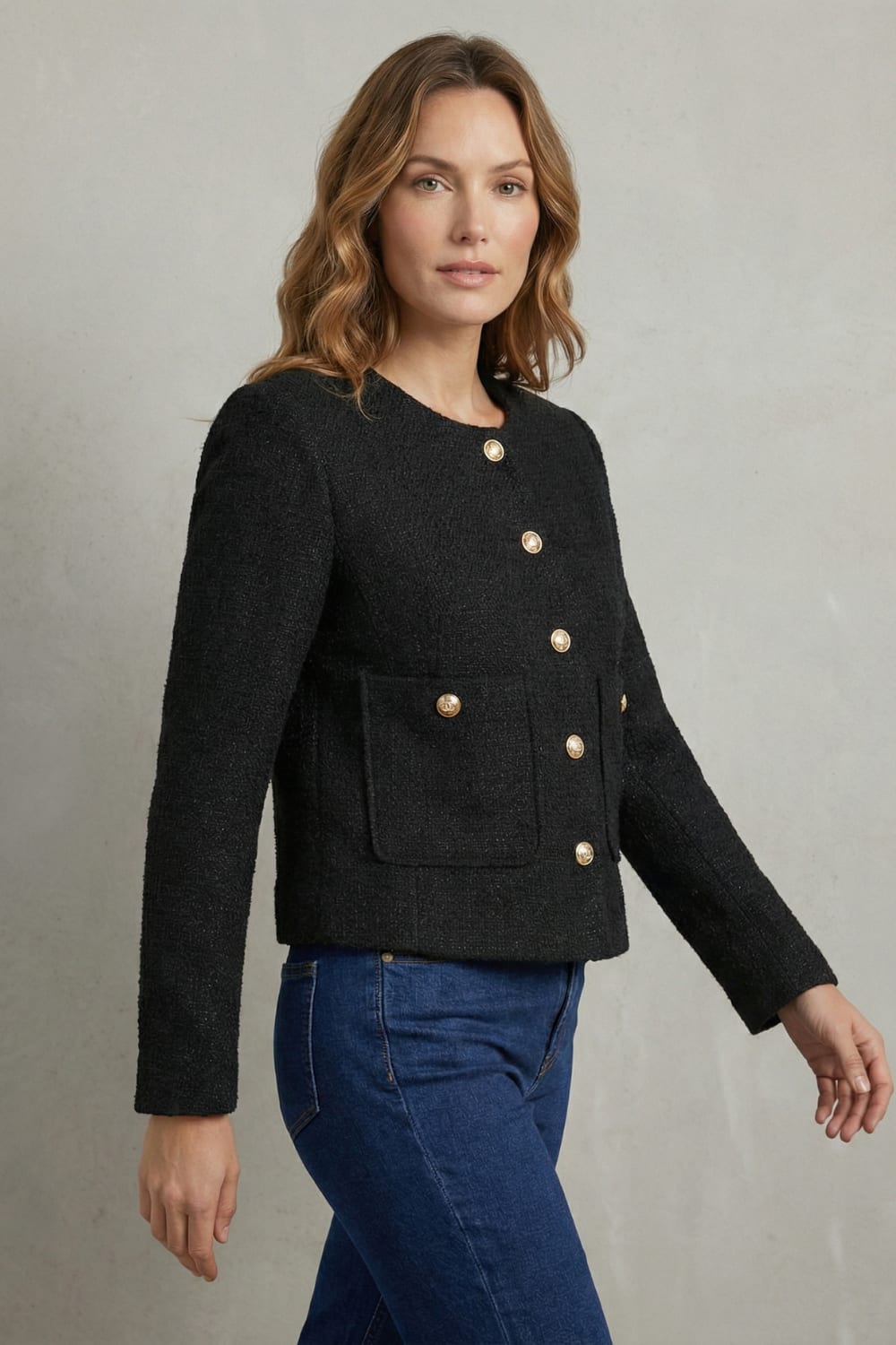 Women's Cropped Boucle Blazer | Annie_3