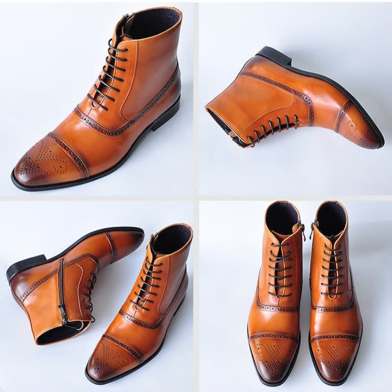Men's Leather Brogue Ankle Boots | Idwal_3
