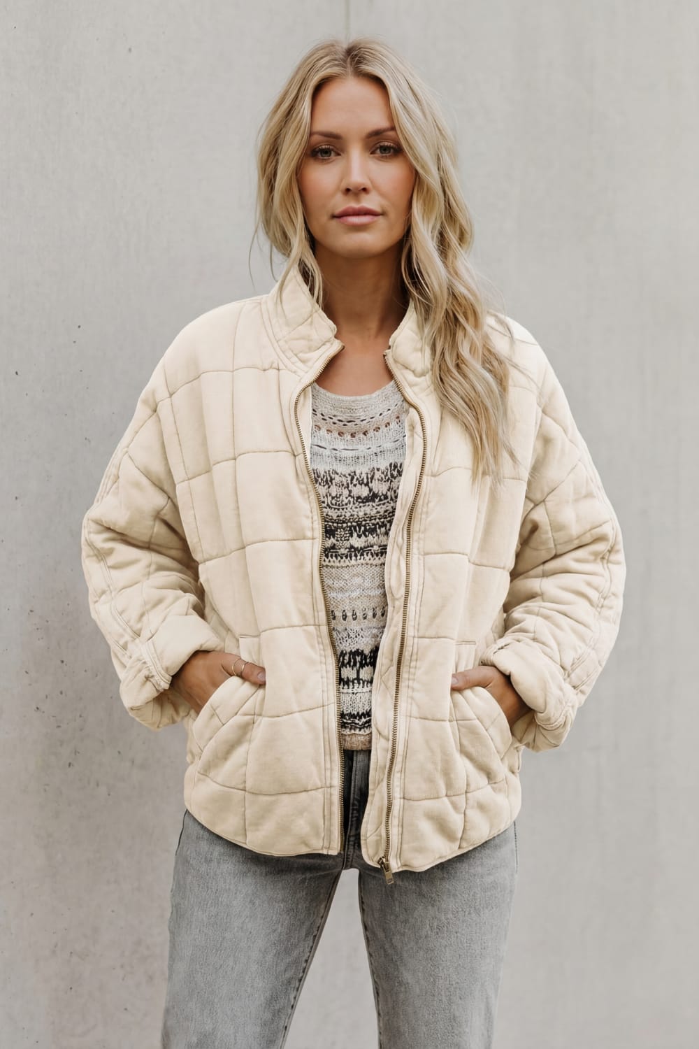 Women's Oversized Quilted Jacket | Beth_16