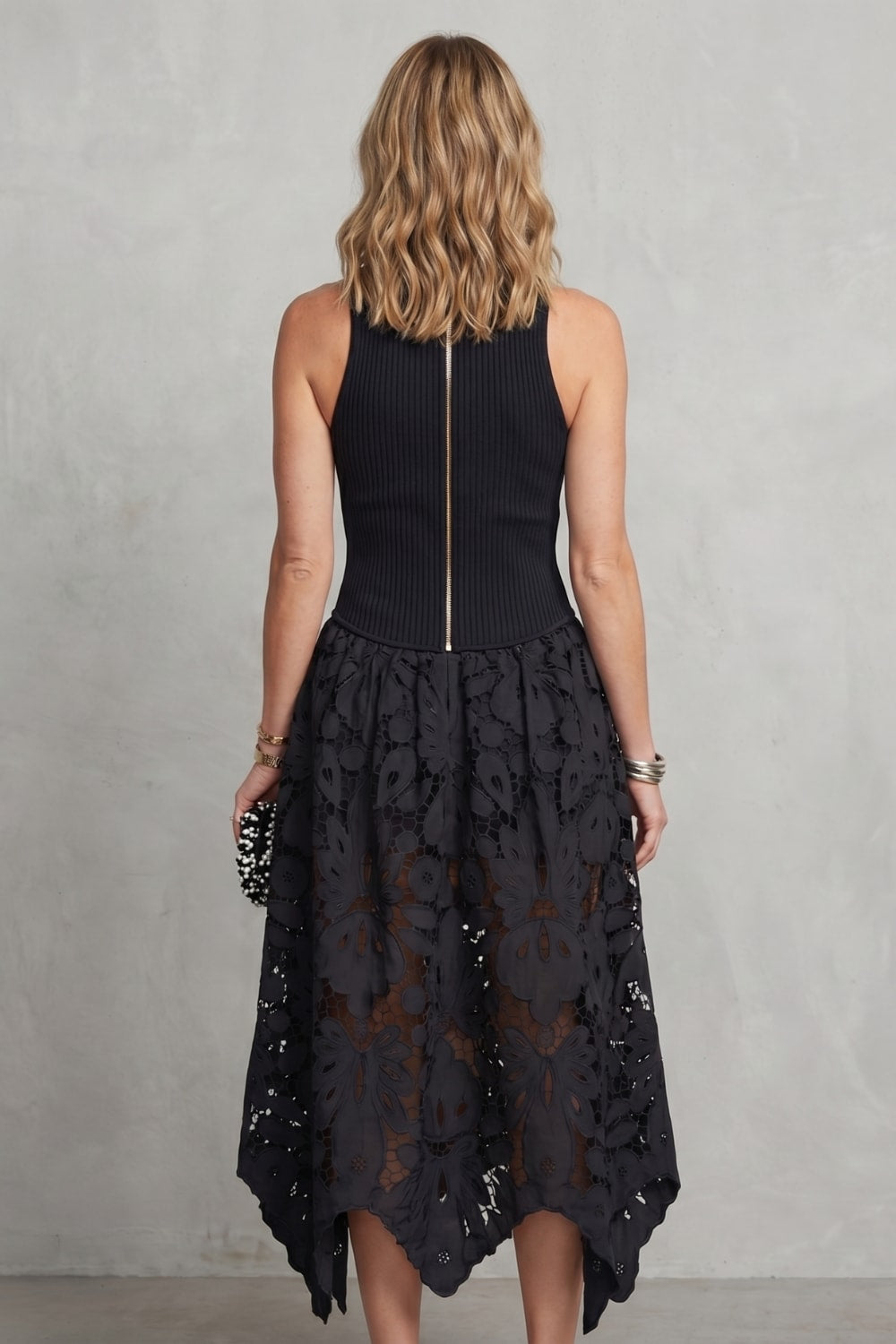 Women's Sleeveless Lace Midi Dress | Honour_4