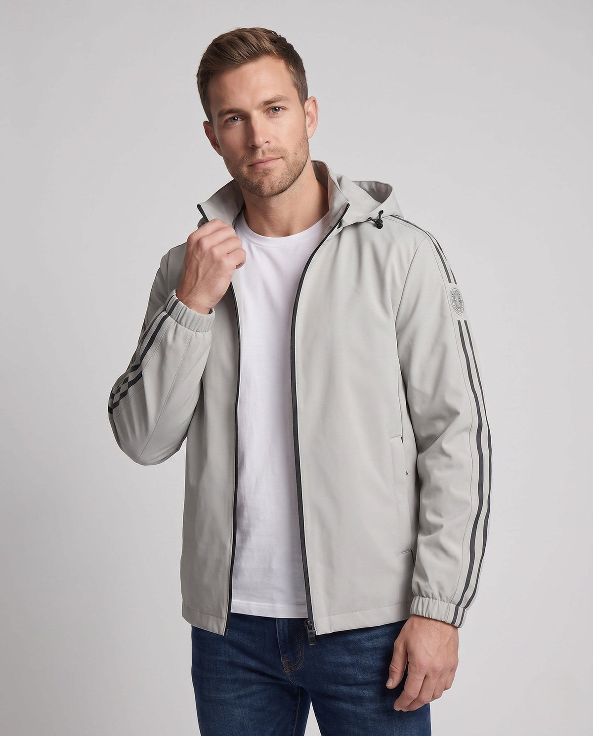 Men's Hooded Softshell Jacket with Reflective Stripes | Miles_2
