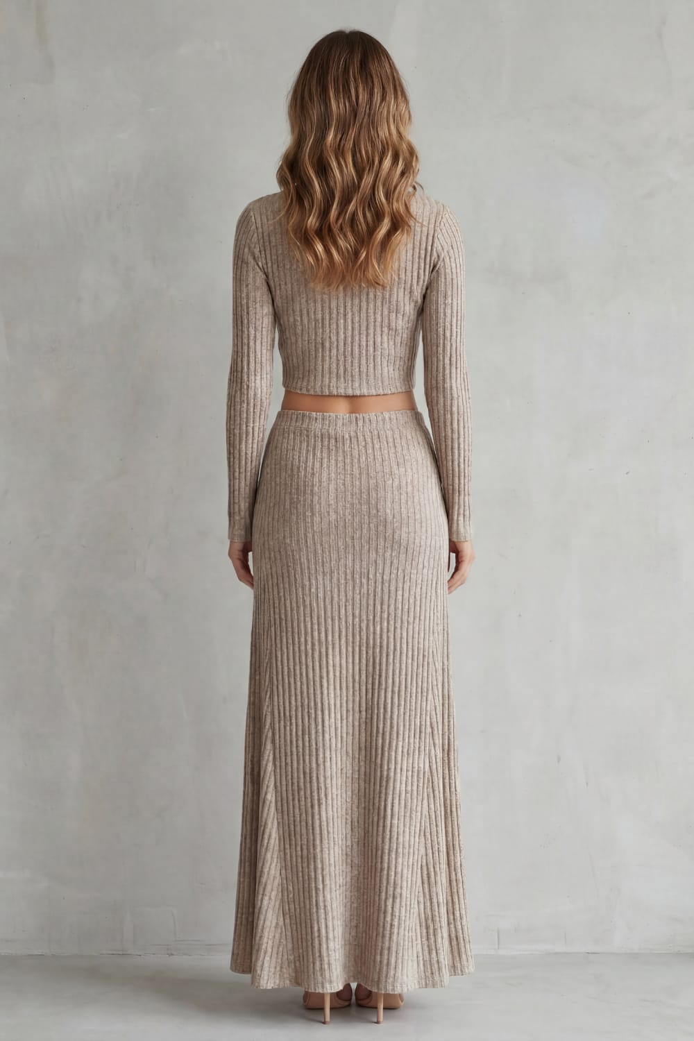 Women's Ribbed Knit Top and Skirt Set | Francine_4