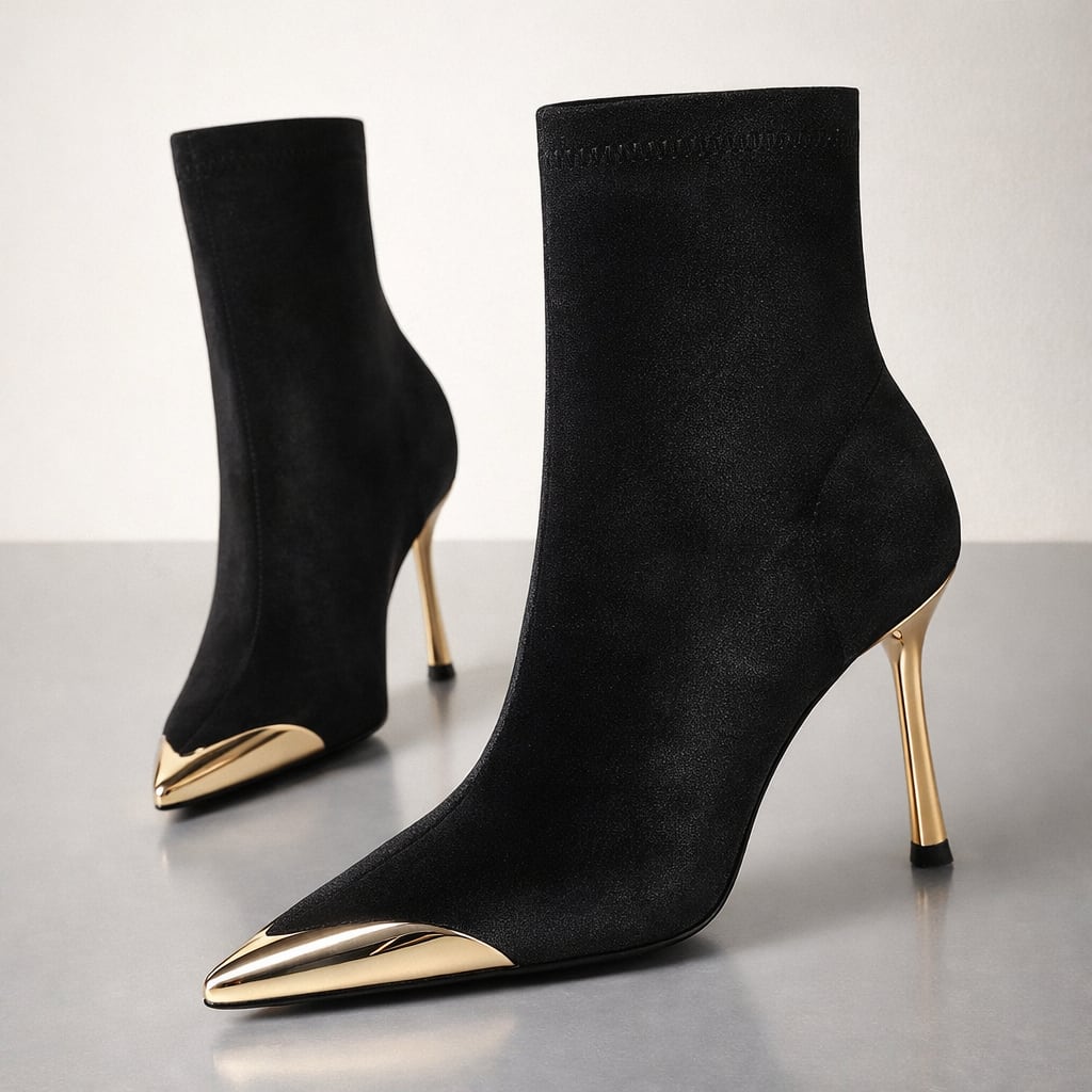 Women's Metal Toe Stretch Ankle Boots | Fionnuala_4