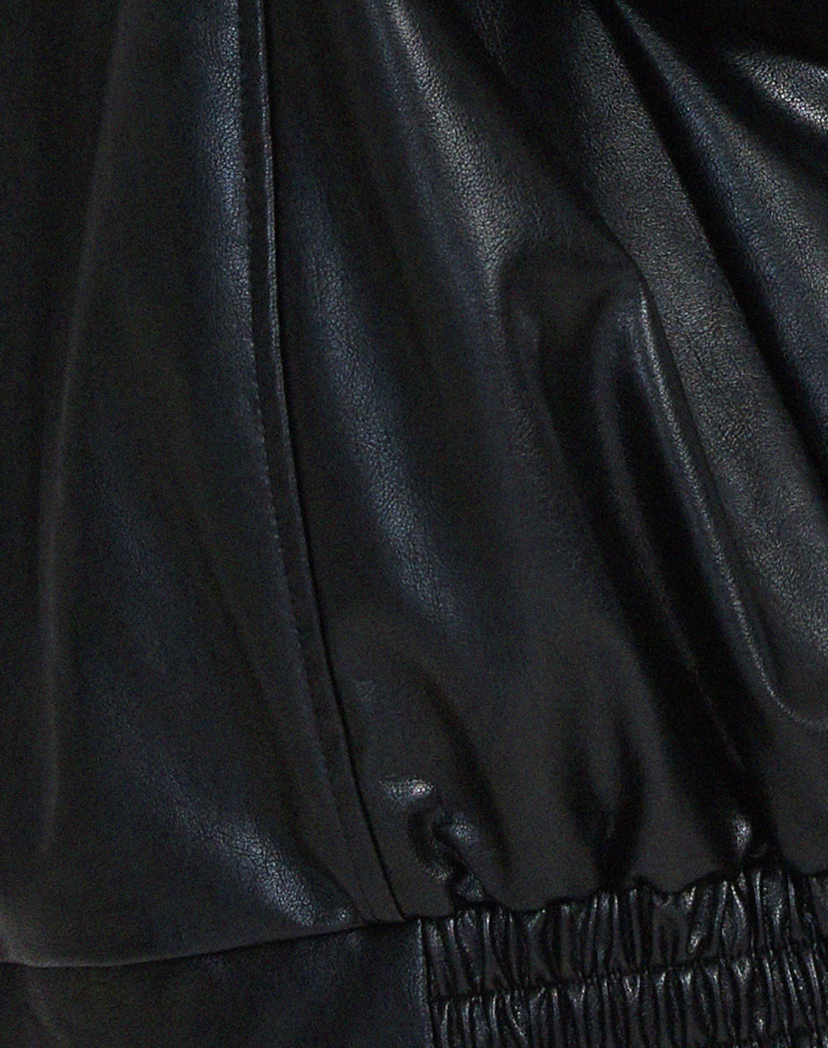 Women's Faux Leather Oversized Bomber Jacket | Alicia_9