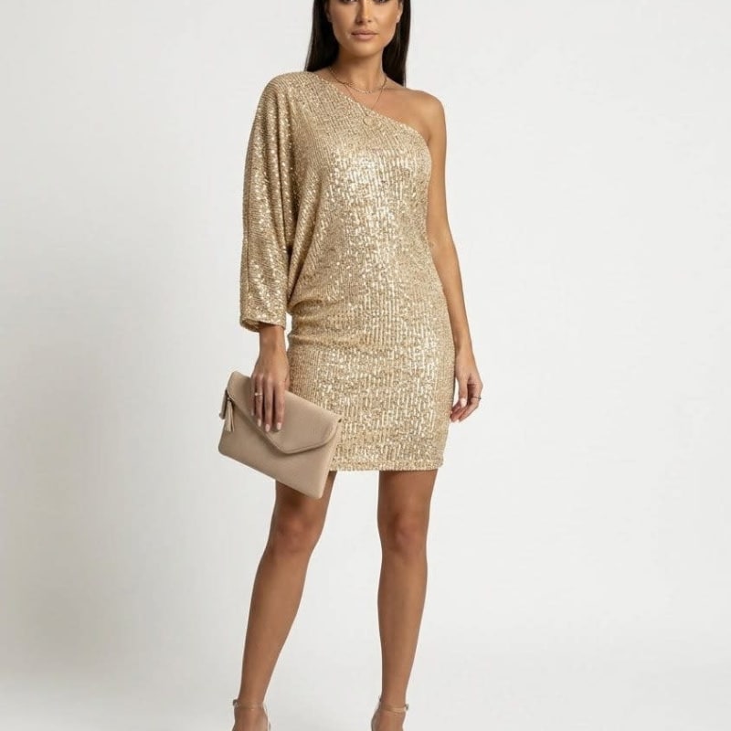 Women's Sequin One Shoulder Dress | Zenobia_1