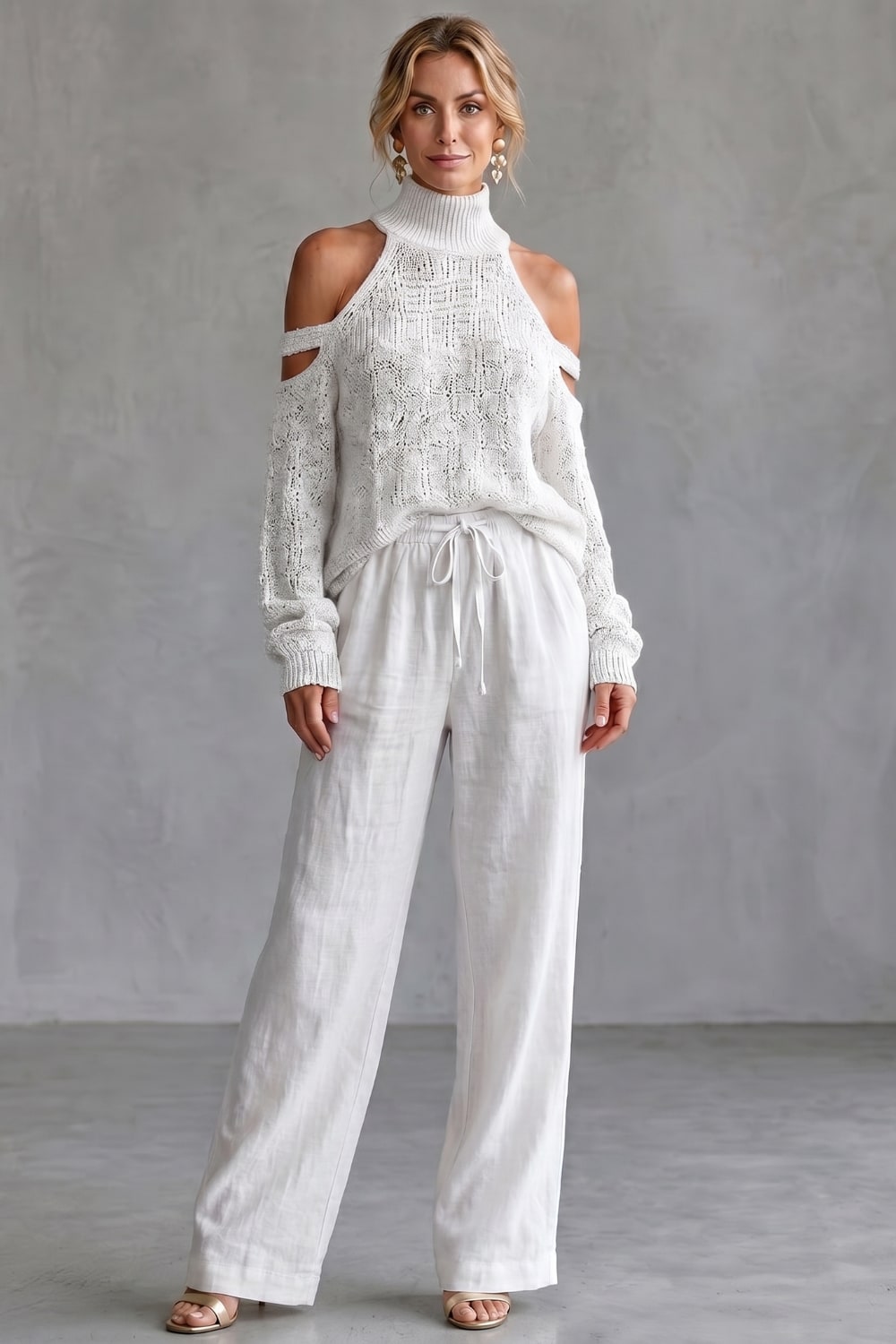 Women's Cold Shoulder Knit Jumper & Trouser Set | Hallie_6