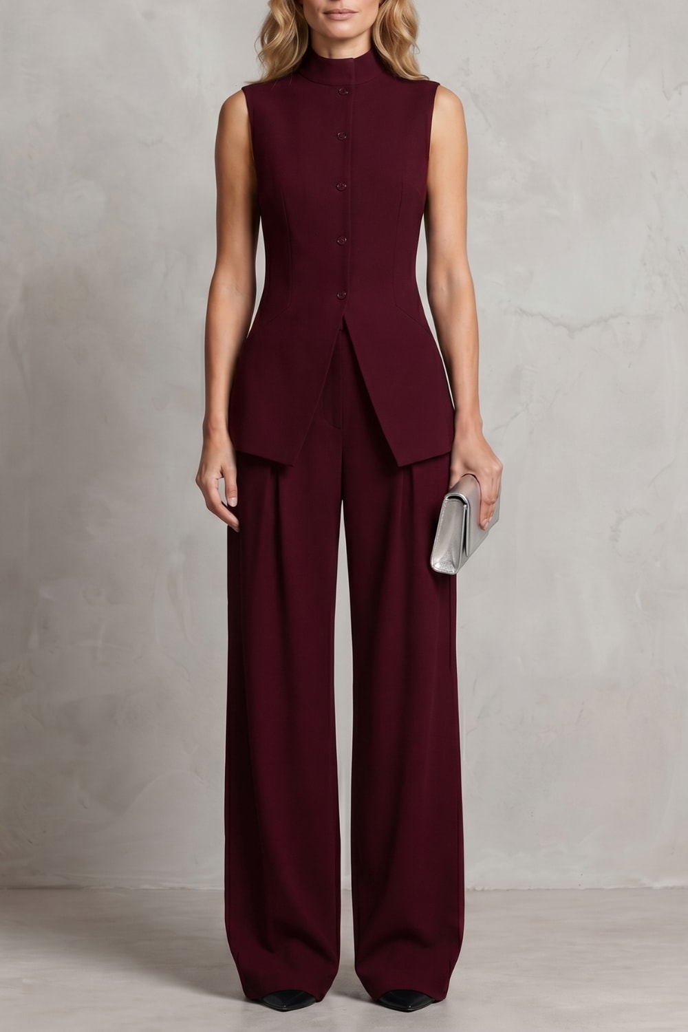 Women's Sleeveless Wide Leg Trouser Suit | Greer_11