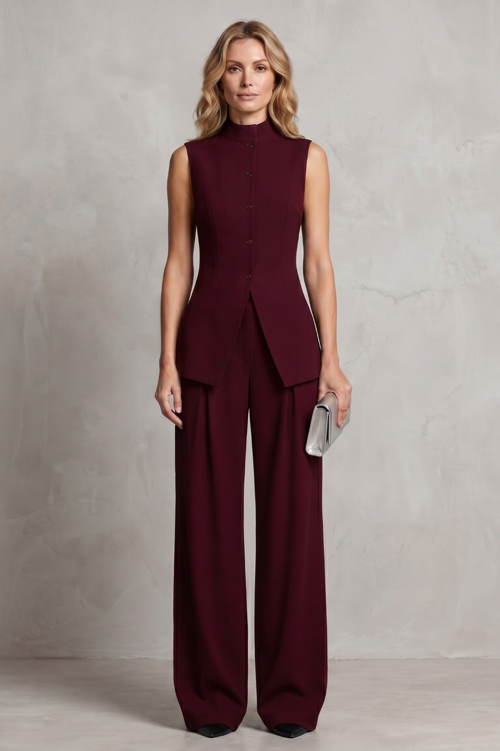 Women's Sleeveless Wide Leg Trouser Suit | Greer_12