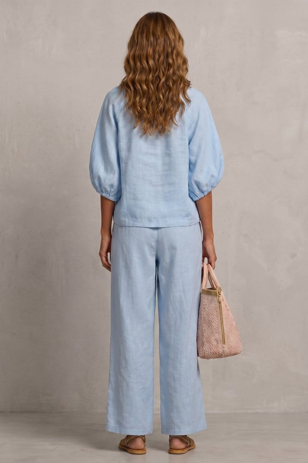 Women's Zip Front Wide Leg Trouser Set | Hayley_4