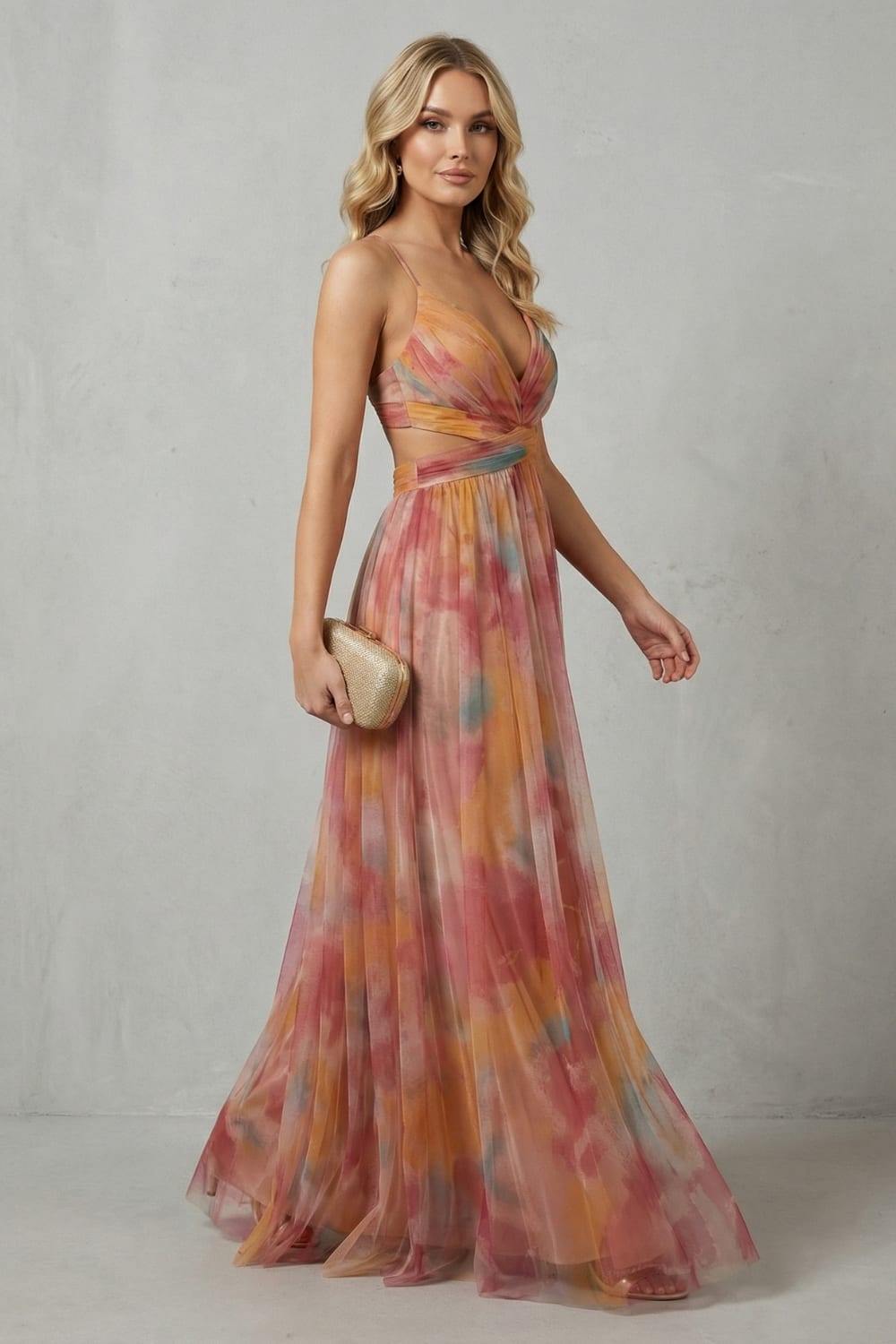 Women's Printed Tulle Maxi Dress | Jocelyn_3