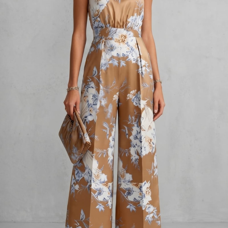Women's Floral Wide Leg Jumpsuit | Kesia_1