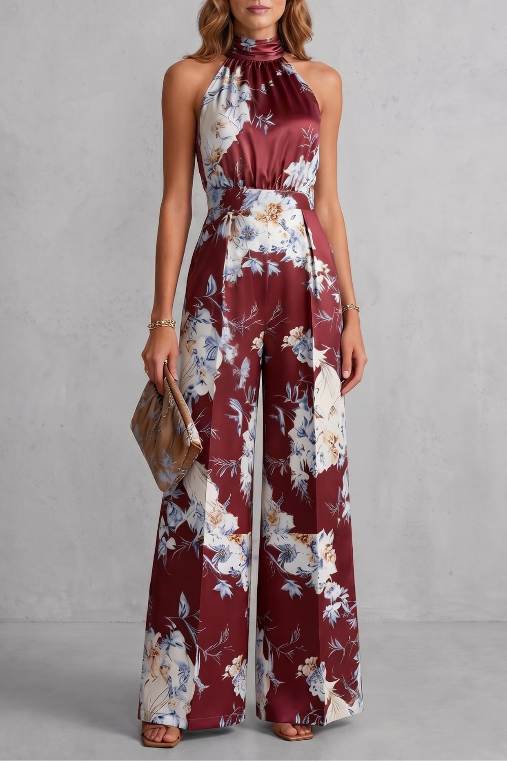 Women's Floral Wide Leg Jumpsuit | Kesia_5