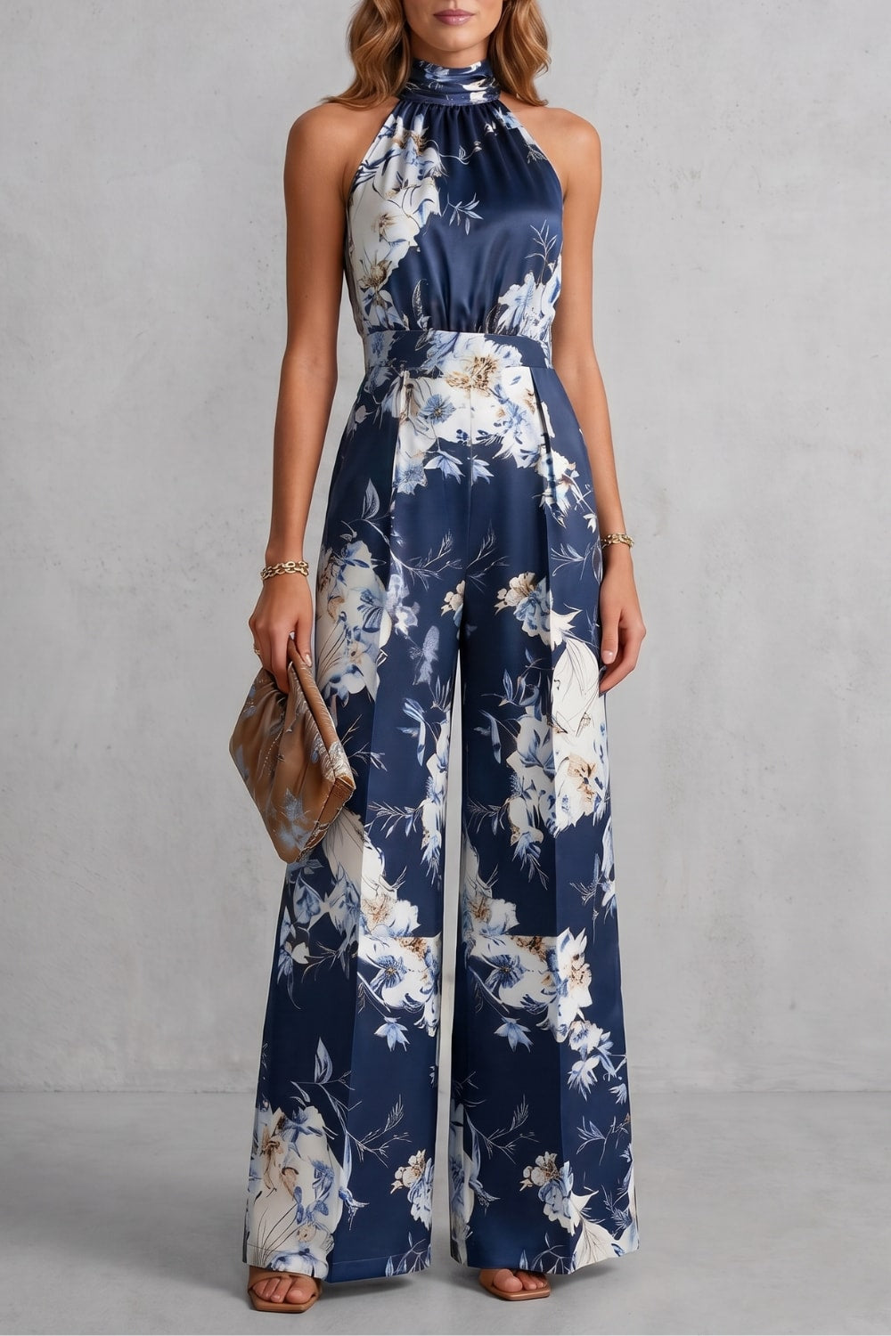Women's Floral Wide Leg Jumpsuit | Kesia_7
