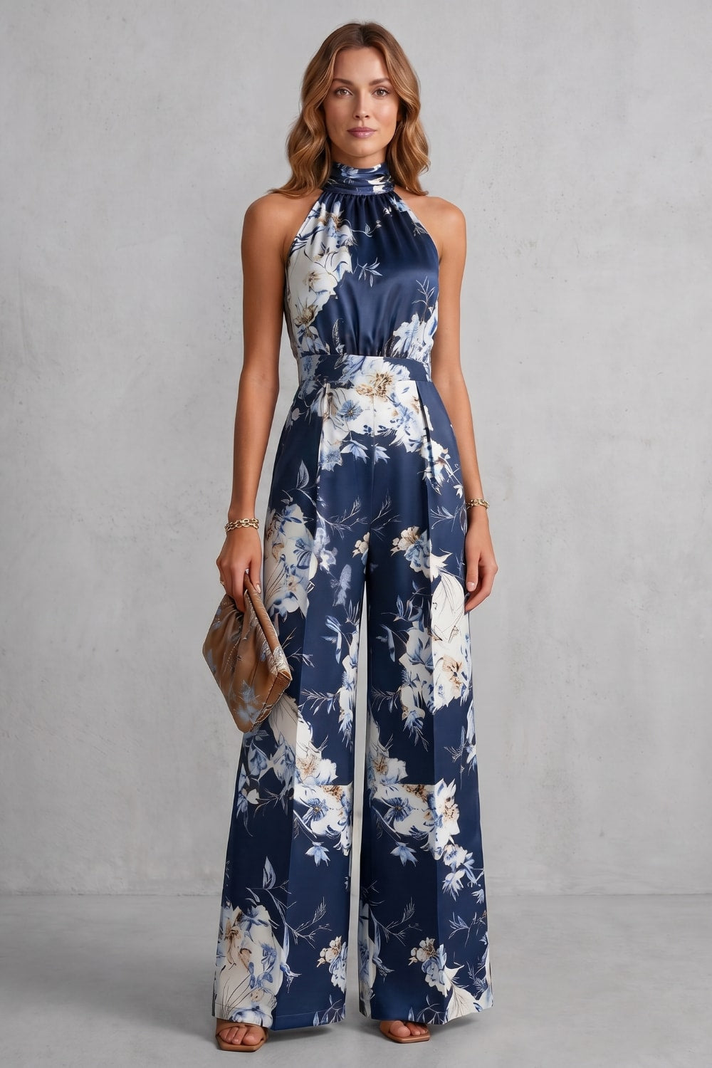 Women's Floral Wide Leg Jumpsuit | Kesia_8