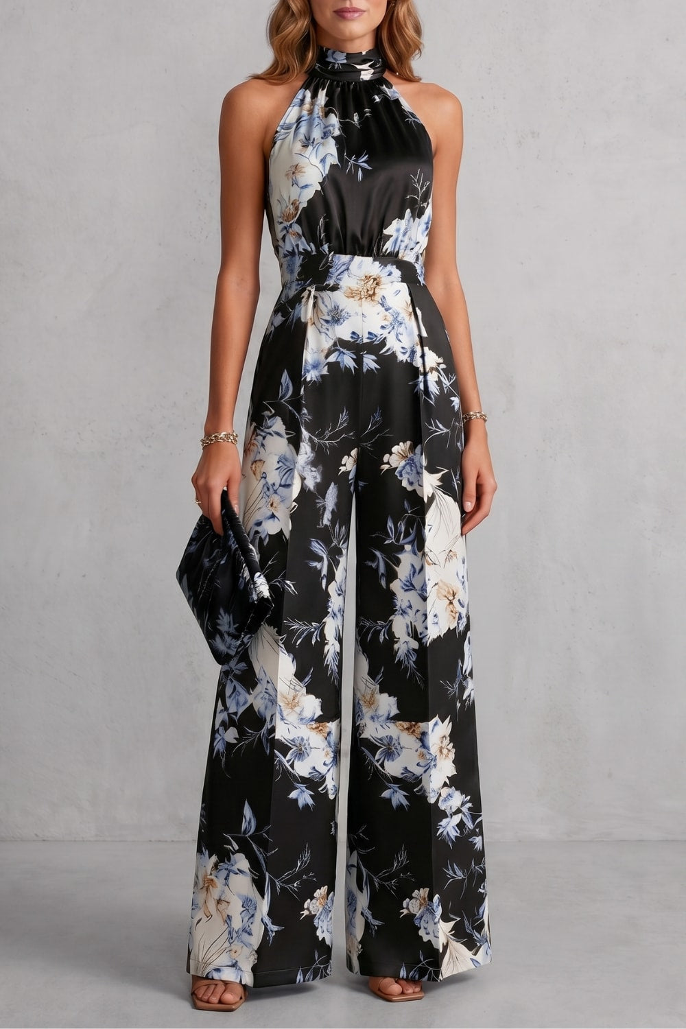 Women's Floral Wide Leg Jumpsuit | Kesia_9