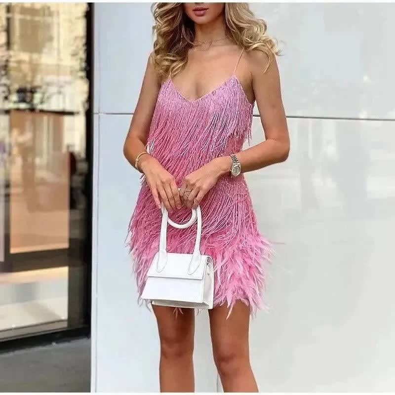 Women's Sequin Fringe Cocktail Dress | Daniela_8