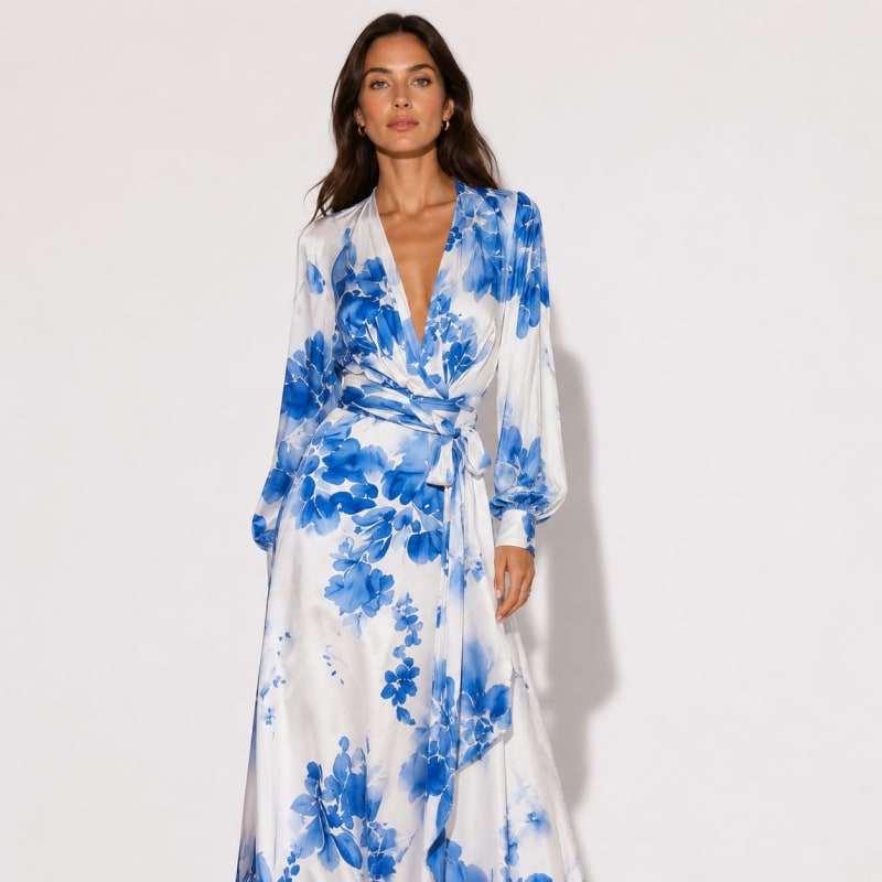 Women's Floral Chiffon Maxi Dress | Orlaith_1