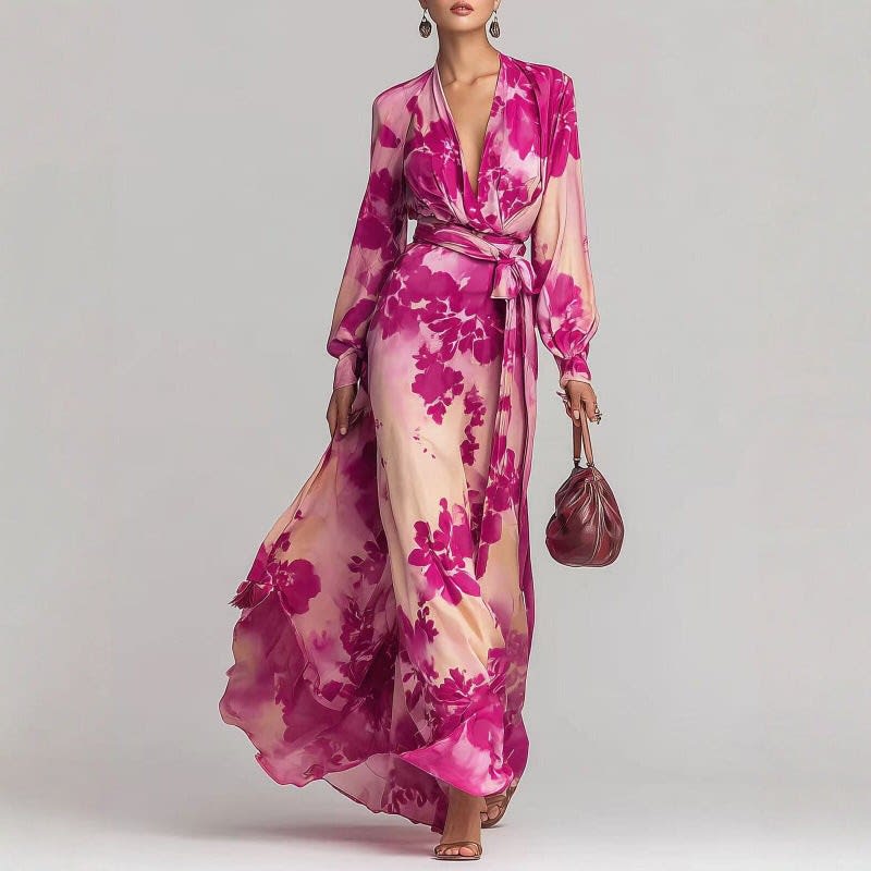 Women's Floral Chiffon Maxi Dress | Orlaith_4