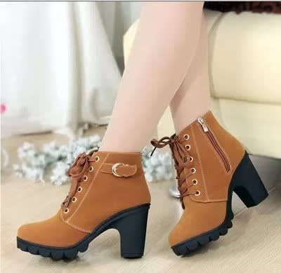 Women's Lace Up Platform Ankle Boots | Cora_3