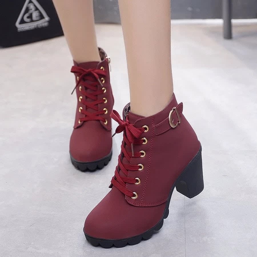 Women's Lace Up Platform Ankle Boots | Cora_7