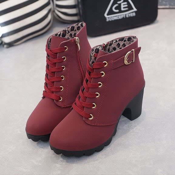 Women's Lace Up Platform Ankle Boots | Cora_8