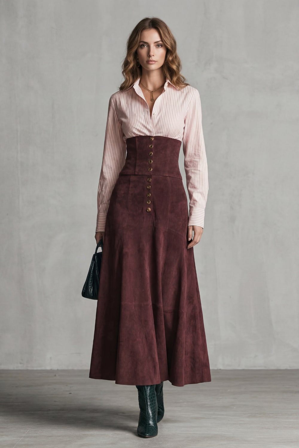 Women's Corset Waist Maxi Skirt | Peronelle_2