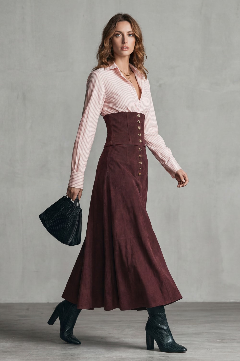 Women's Corset Waist Maxi Skirt | Peronelle_3