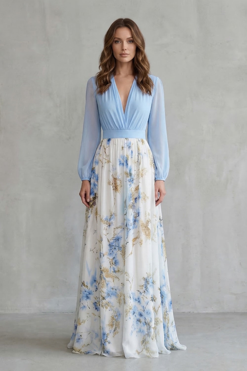 Women's Floral Long Sleeve Maxi Dress | Sylvestra_2