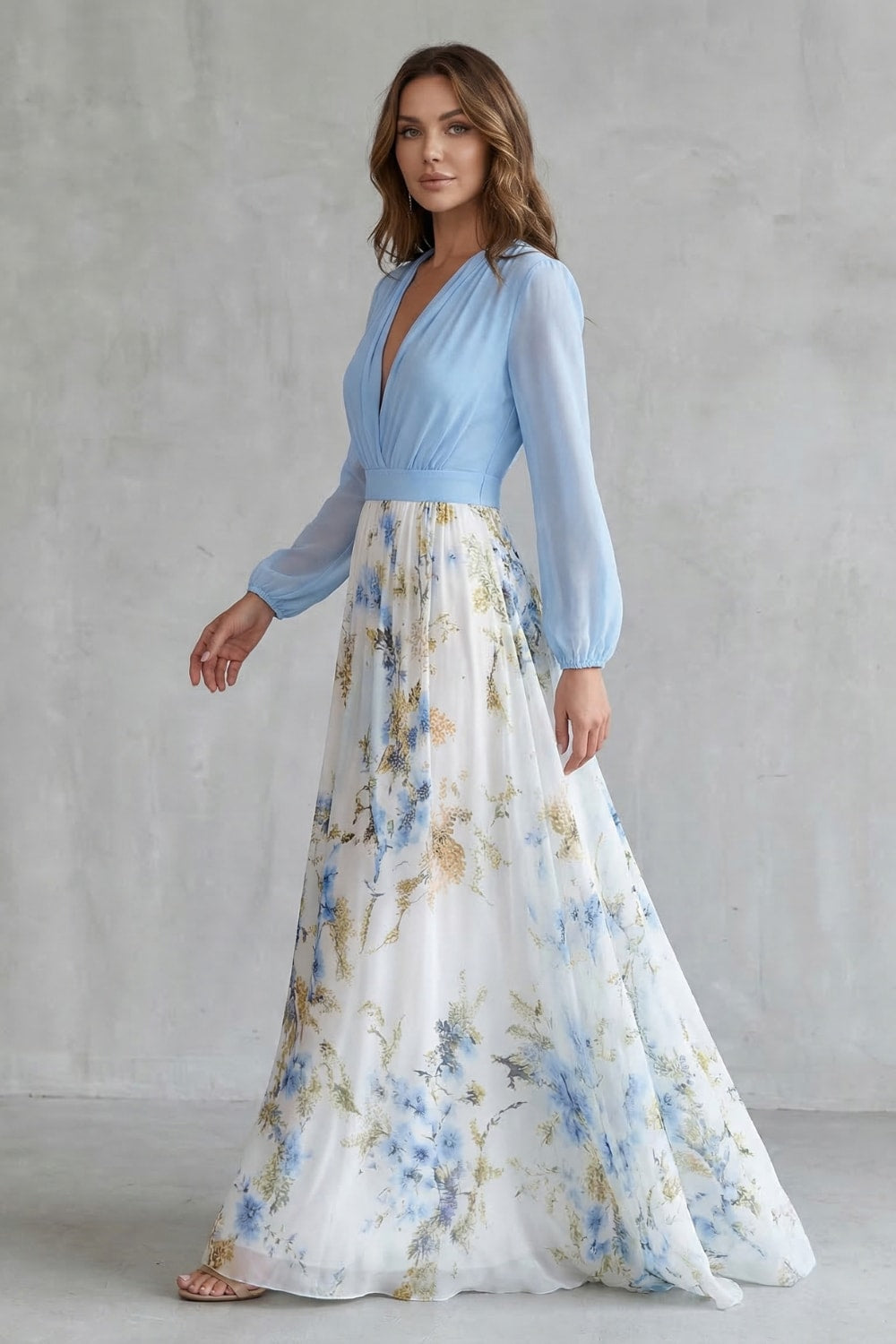 Women's Floral Long Sleeve Maxi Dress | Sylvestra_3