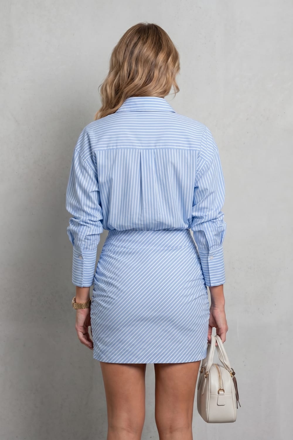 Women's Striped Ruched Mini Dress | Tryphosa_4