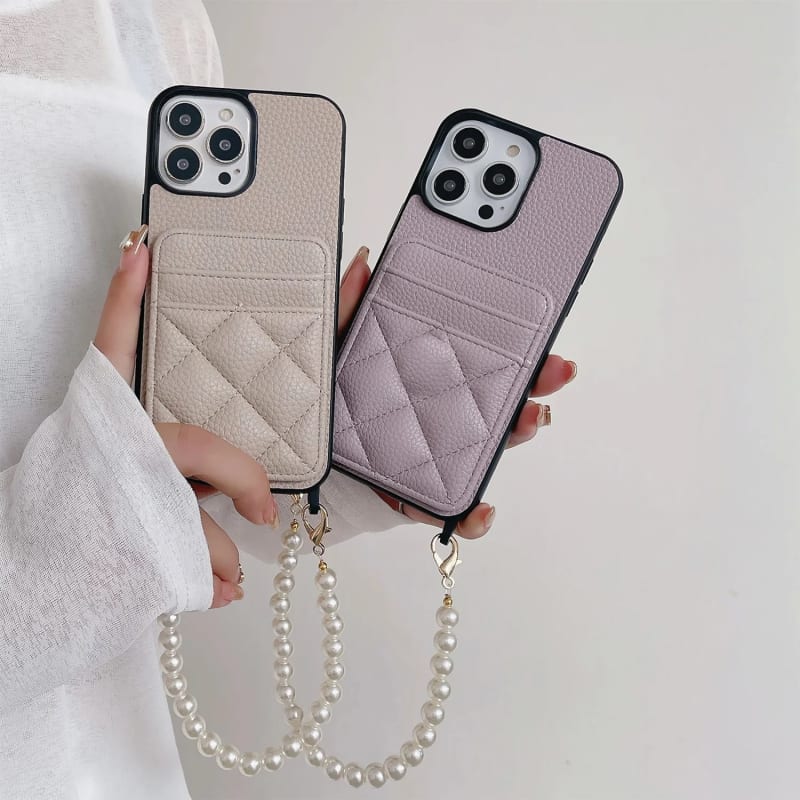 Women's Quilted Card Slot iPhone Case | Kelly_1