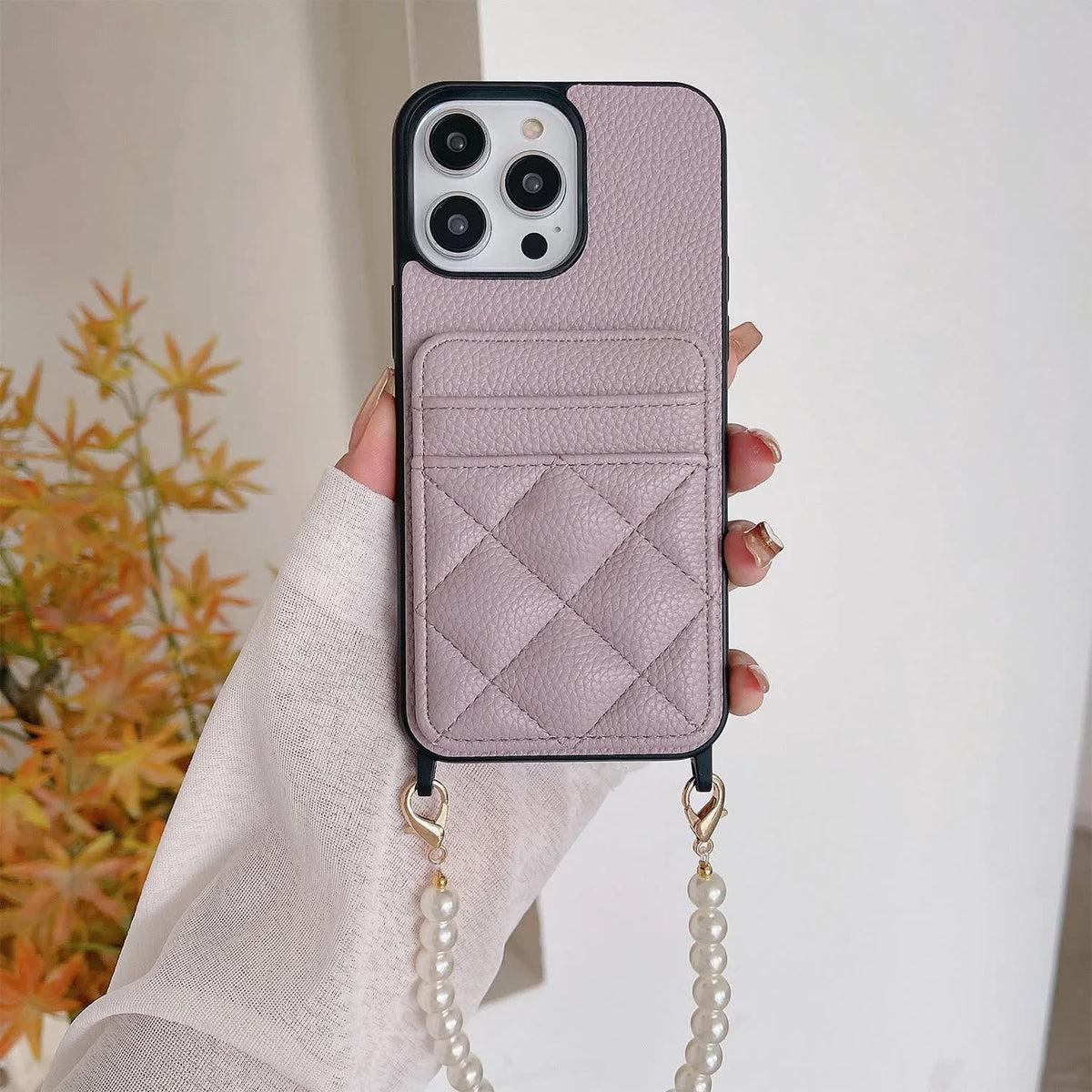 Women's Quilted Card Slot iPhone Case | Kelly_11