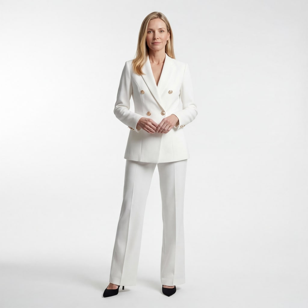 Women's Double-Breasted Tailored Trouser Suit | Athena_3