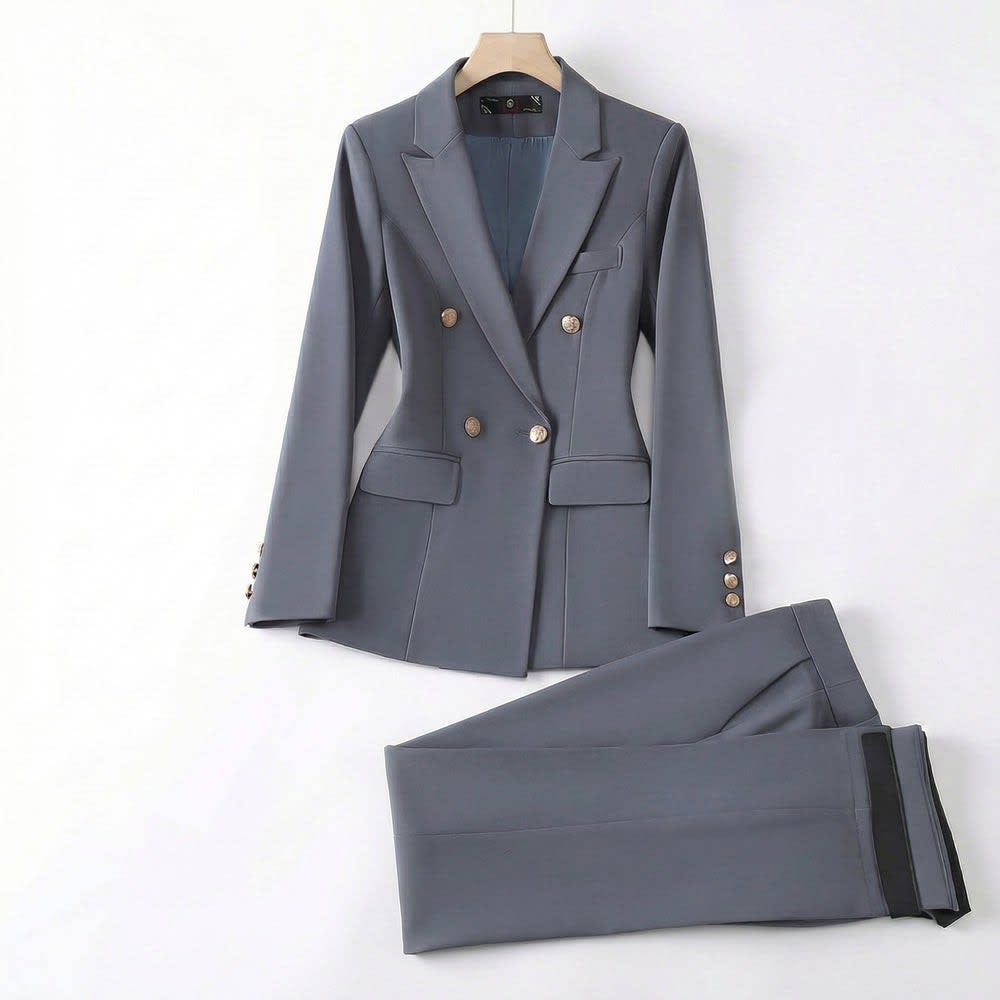 Women's Double-Breasted Tailored Trouser Suit | Athena_4