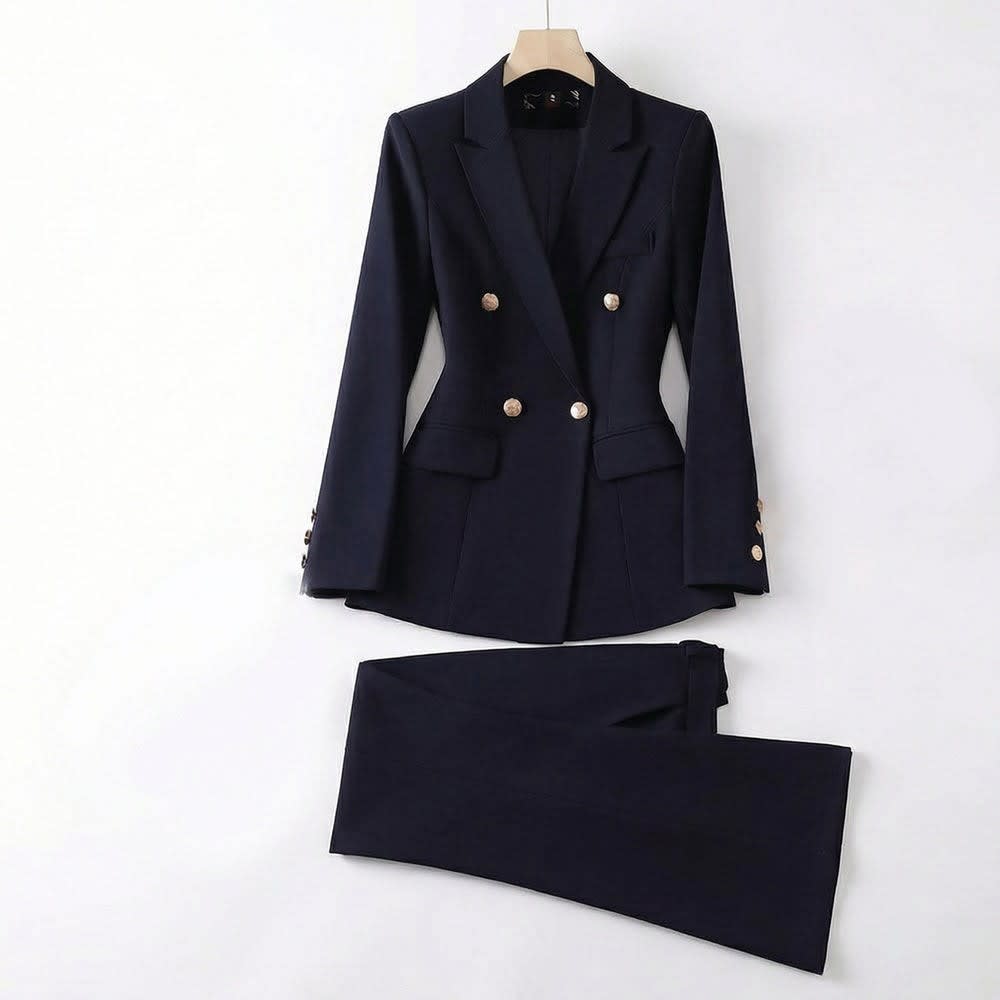 Women's Double-Breasted Tailored Trouser Suit | Athena_5