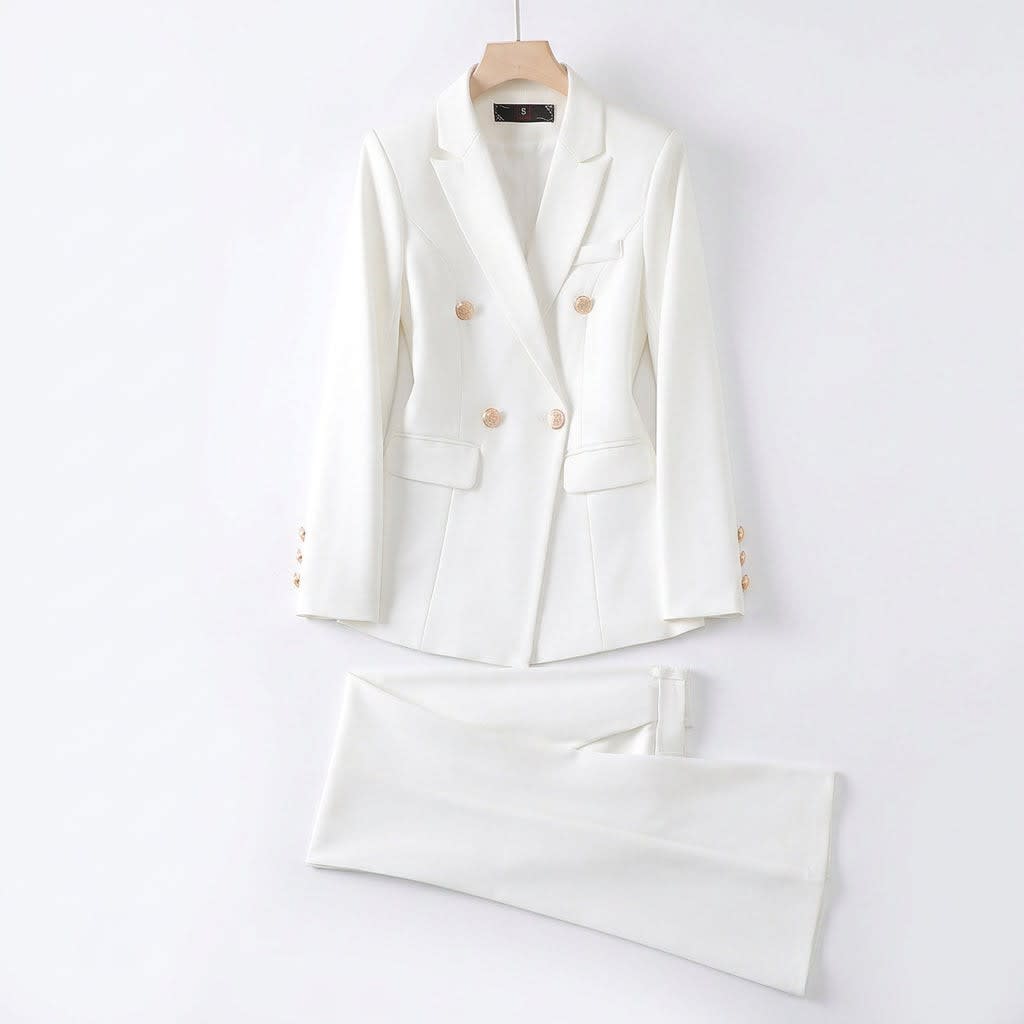 Women's Double-Breasted Tailored Trouser Suit | Athena_6
