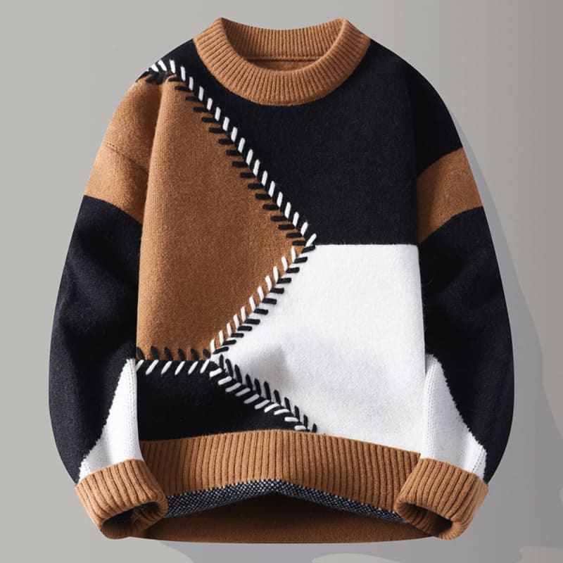 Men's Color Block Knit Jumper | Quinn_1