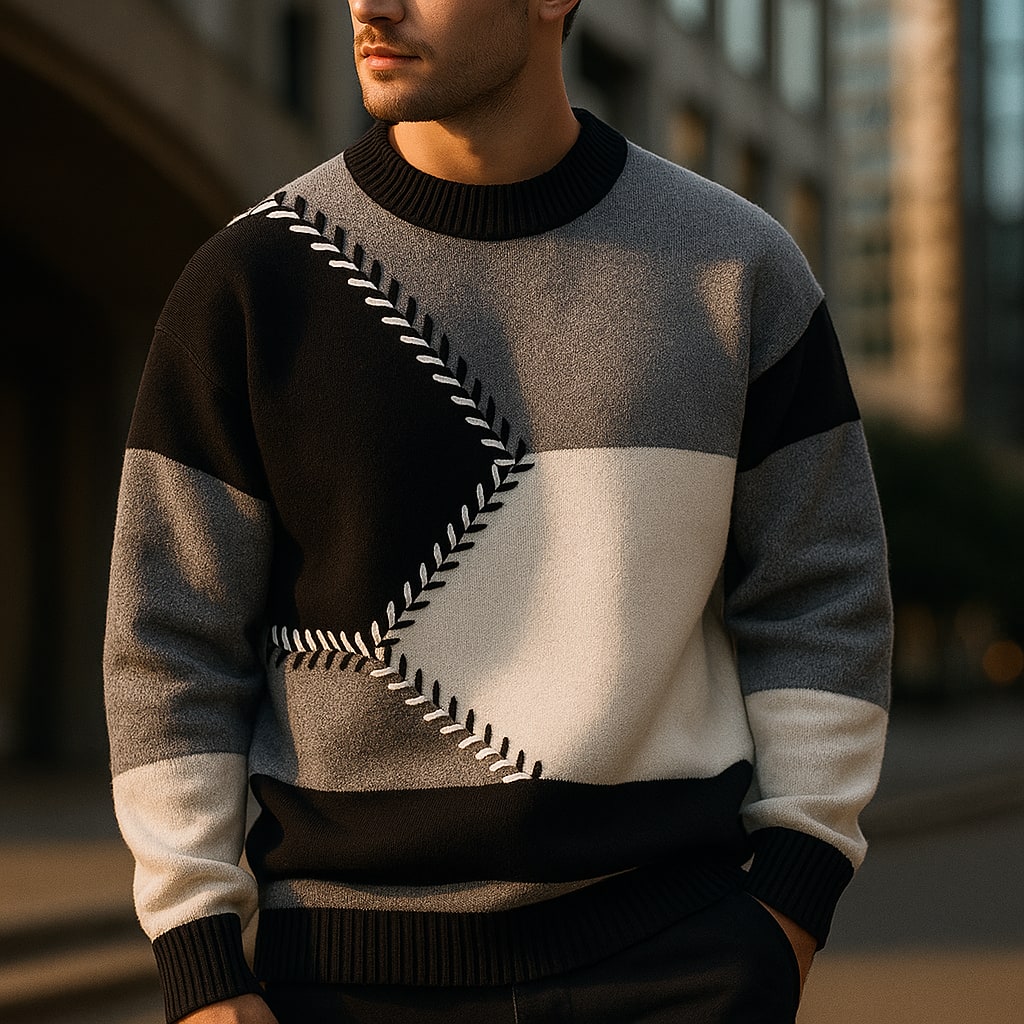 Men's Color Block Knit Jumper | Quinn_3