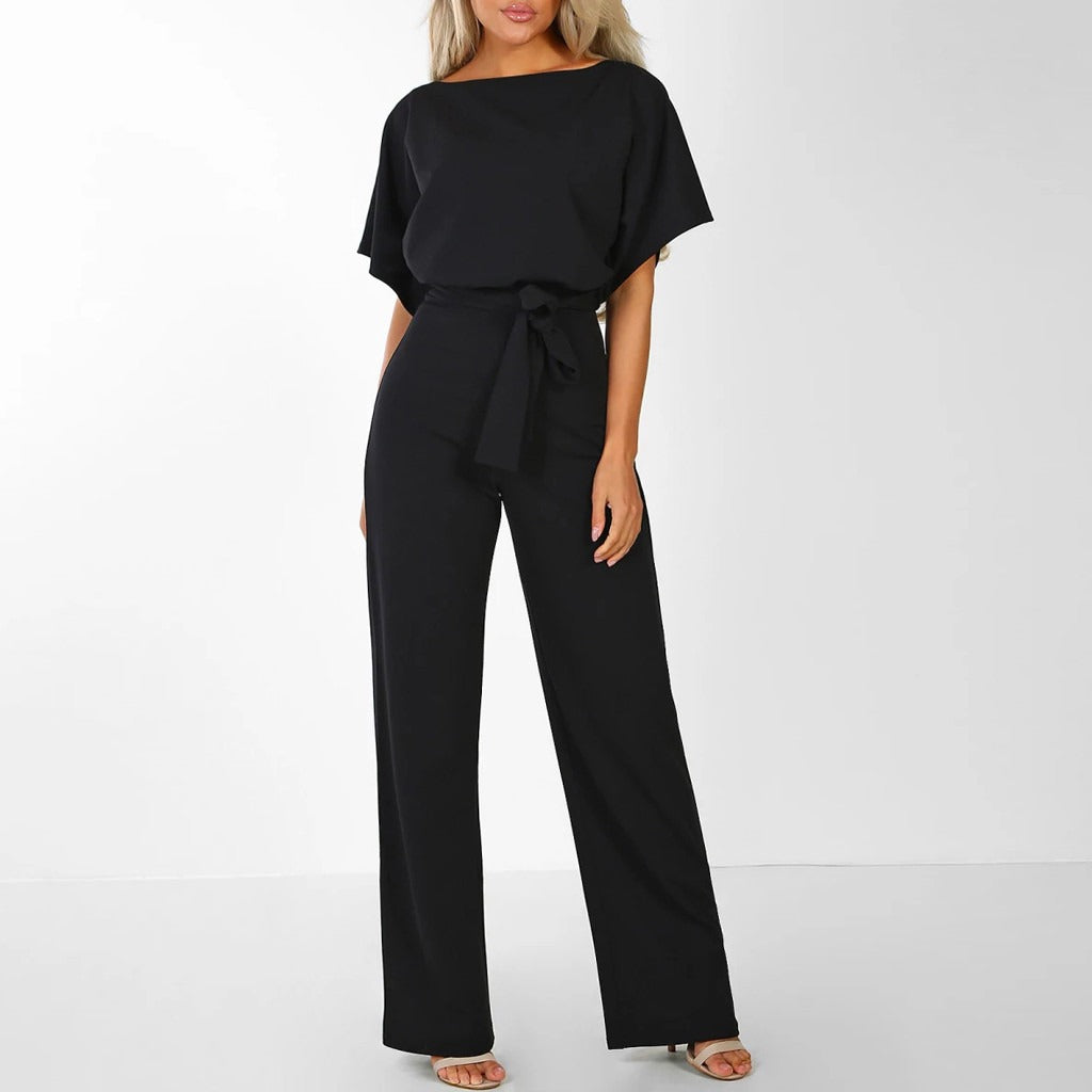 Women's Belted Wide Leg Jumpsuit | Serena