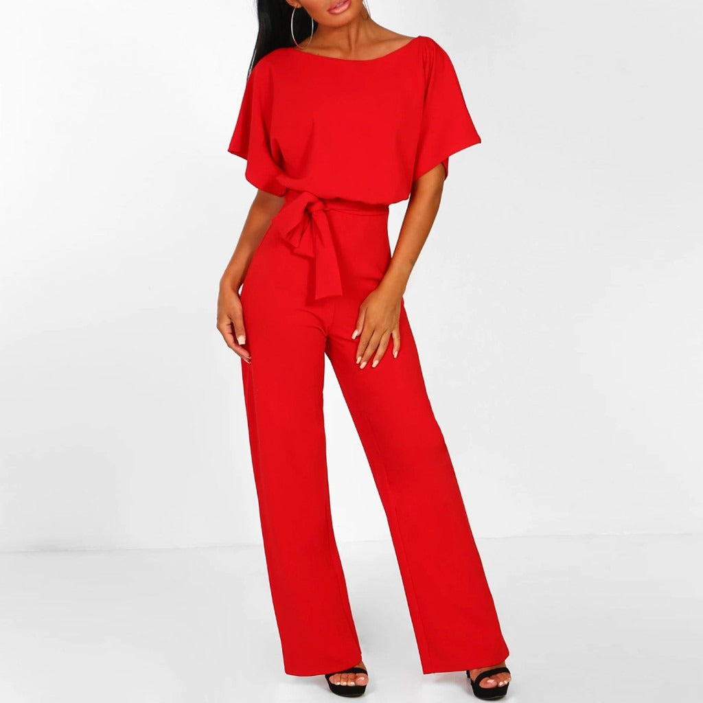 Women's Belted Wide Leg Jumpsuit | Serena