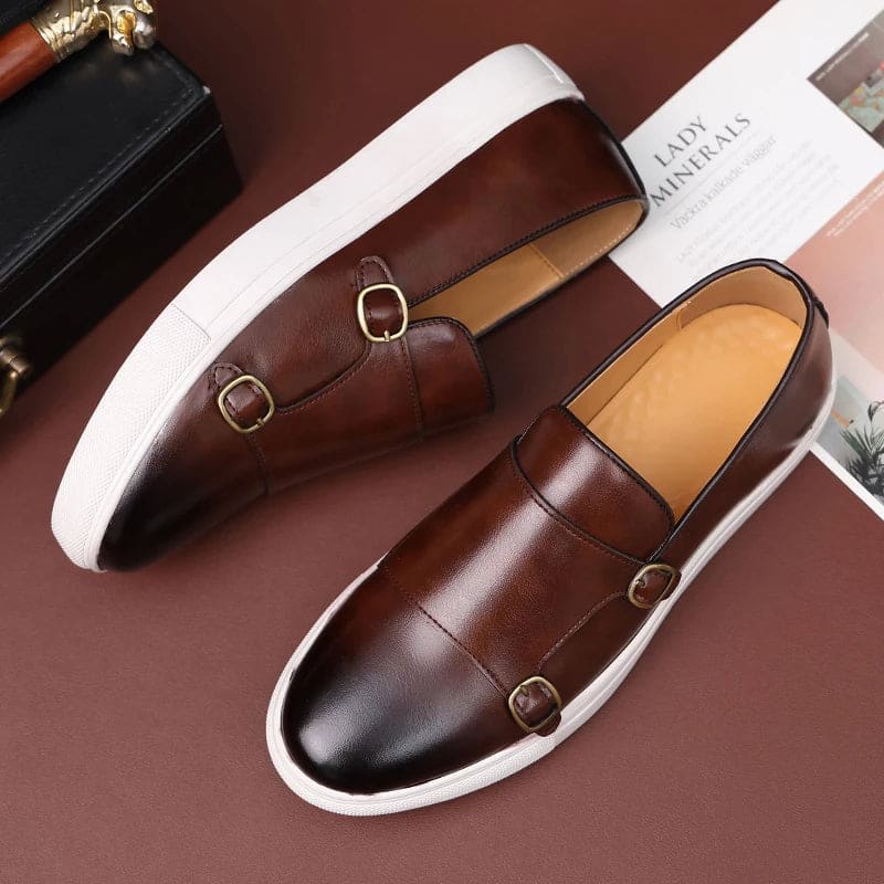 Men's Leather Monk Strap Loafers | Jerome_9