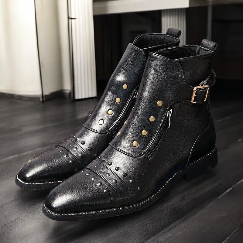 Men's Studded Leather Ankle Boots | Augustus_1