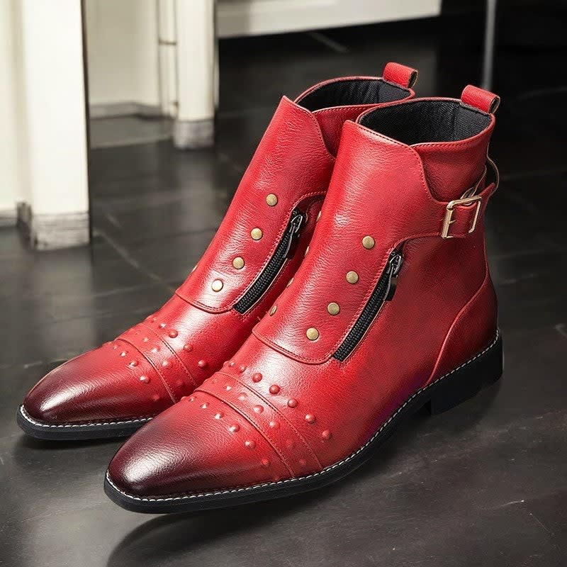 Men's Studded Leather Ankle Boots | Augustus_4
