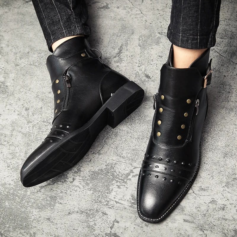 Men's Studded Leather Ankle Boots | Augustus_6