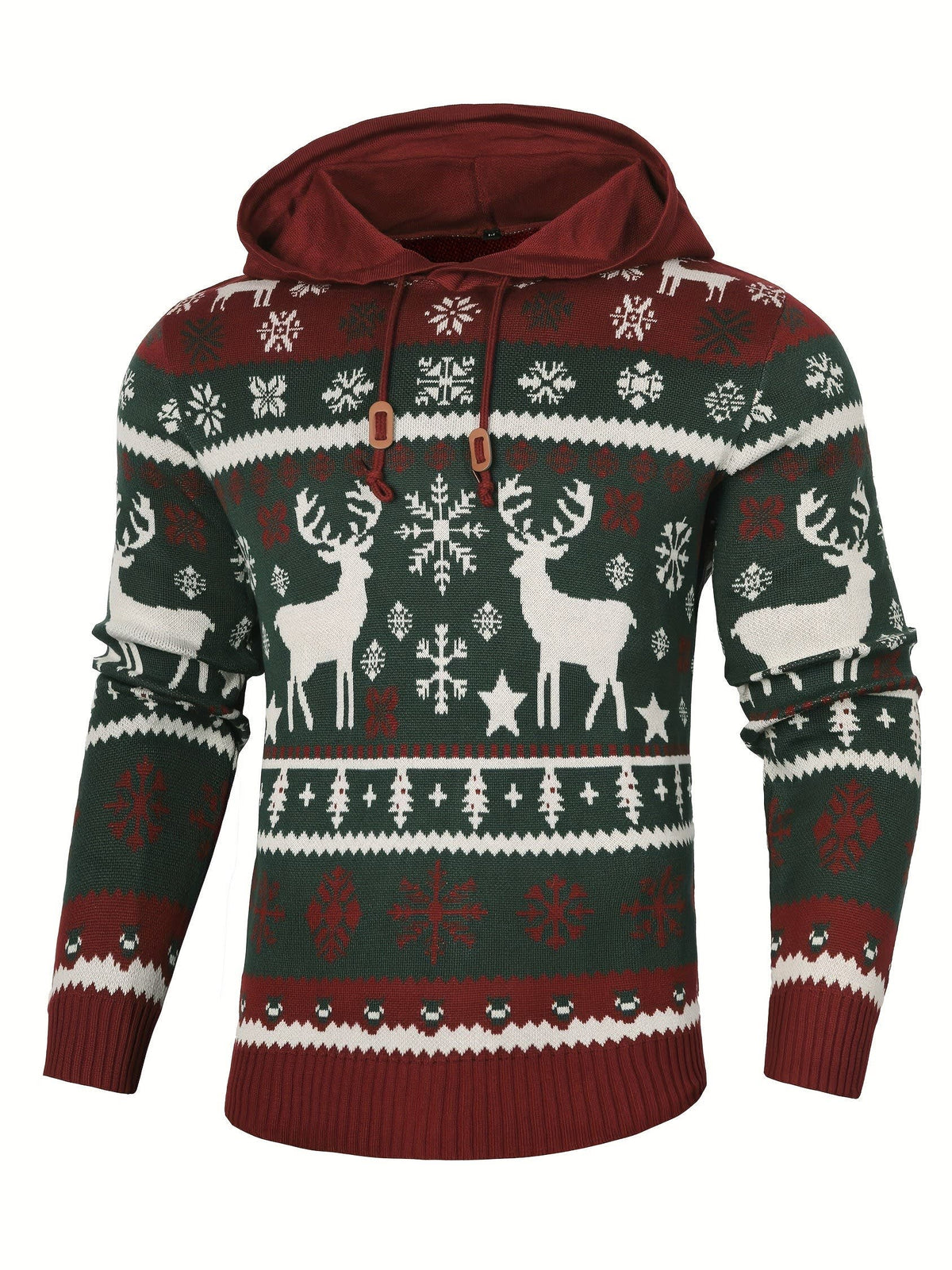 Men's Hooded Reindeer Christmas Jumper | Callum_2